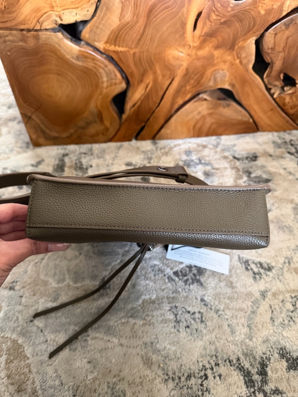 Rebecca Minkoff Classic Pebbled Leather Shoulder Bag in Olive - Picture 7 of 7
